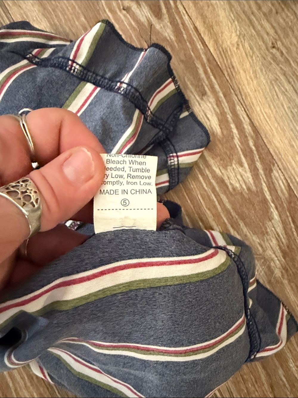 Navy Striped Ruffle-Hem Romper - Picture 3 of 3